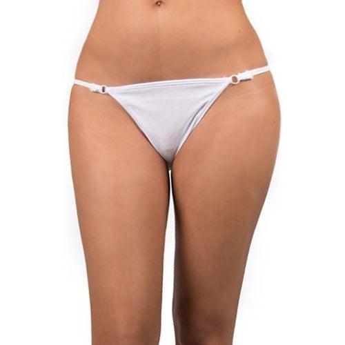 White thong with silver details