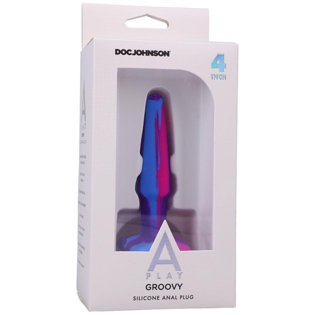 A-Play - Groovy - Silicone Anal Plug - 4 inch Berry multi-coloured