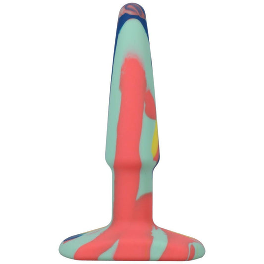 A-Play - Groovy - Silicone Anal Plug - 4 inch Yellow Multi-coloured