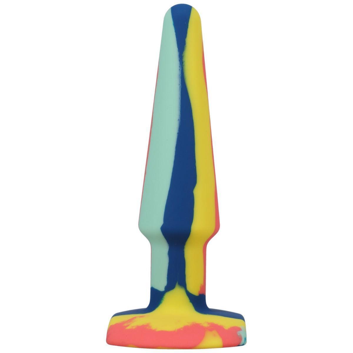 A-Play - Groovy - Silicone Anal Plug - 5 inch Yellow multi-coloured