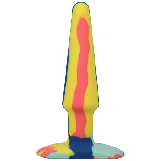 A-Play - Groovy - Silicone Anal Plug - 5 inch Yellow multi-coloured