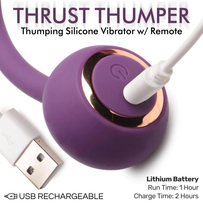 Thru Thumper Thrusting Silicone Vibrator w/ Remote