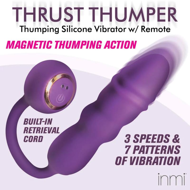 Thru Thumper Thrusting Silicone Vibrator w/ Remote