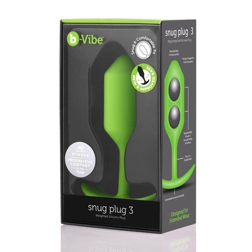 B-Vibe Snug Plug 3 Butt Plug Lime Green