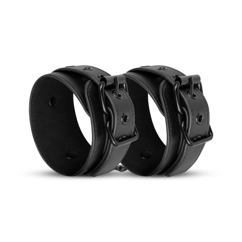 Faux Leather Handcuffs - Black