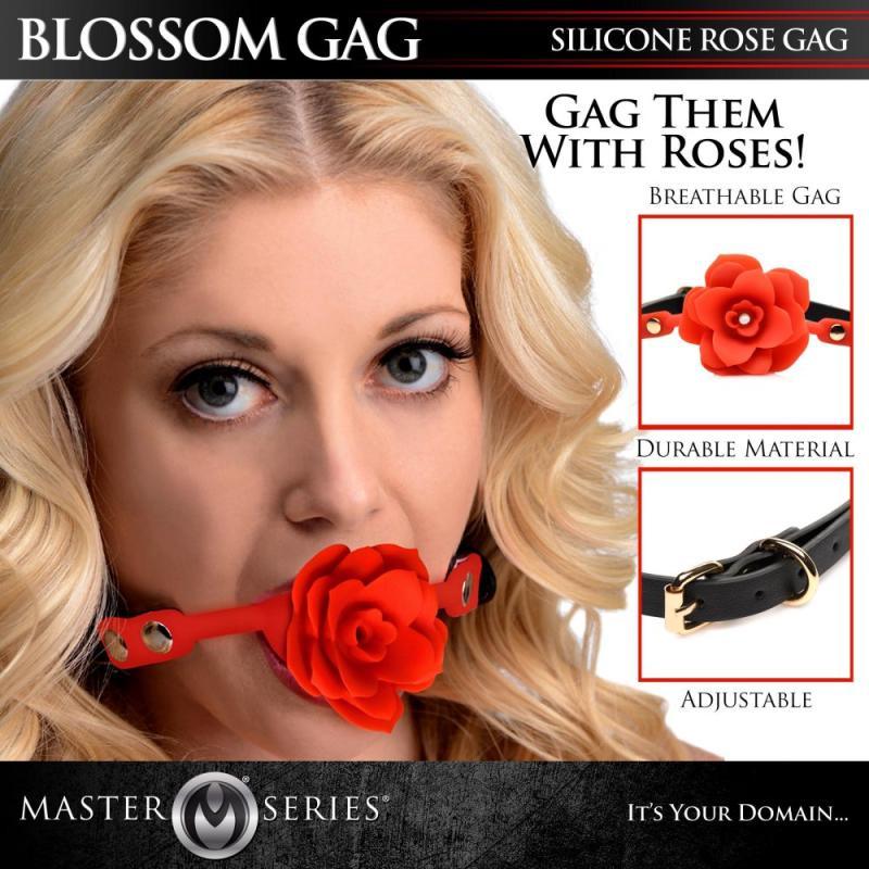 Blossom Silicone Rose Gag - Red