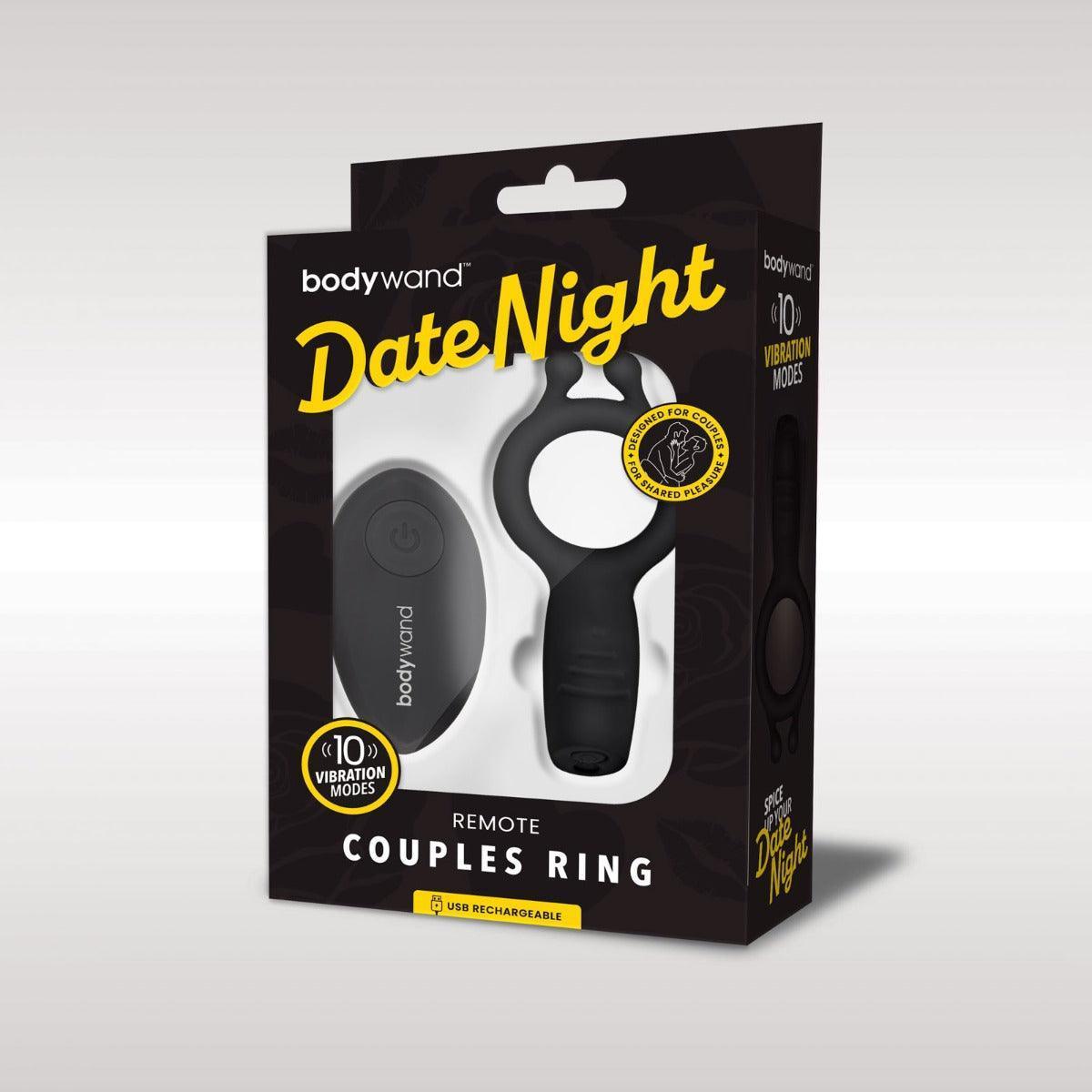 Bodywand Date Night Vibrating Couples Ring With Remote - Black
