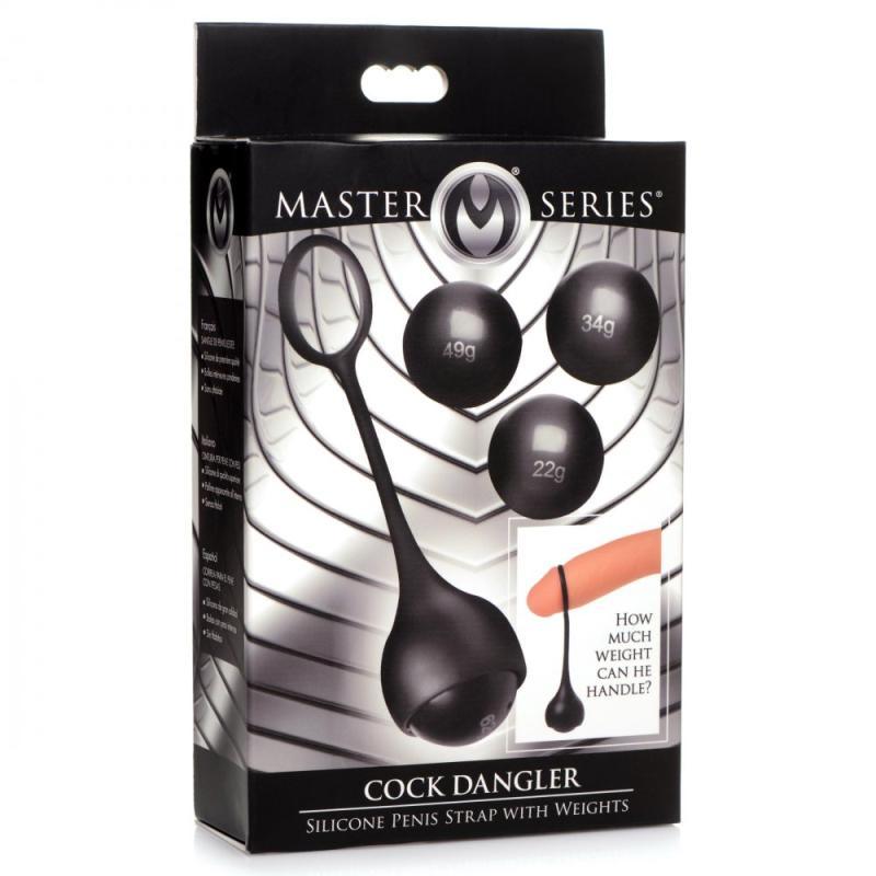 Cock Dangler Silicone Penis Pendant with Weights - Black
