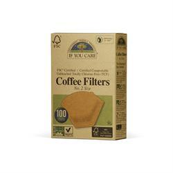 Coffee filters No. 2 small unbleached 100 filters