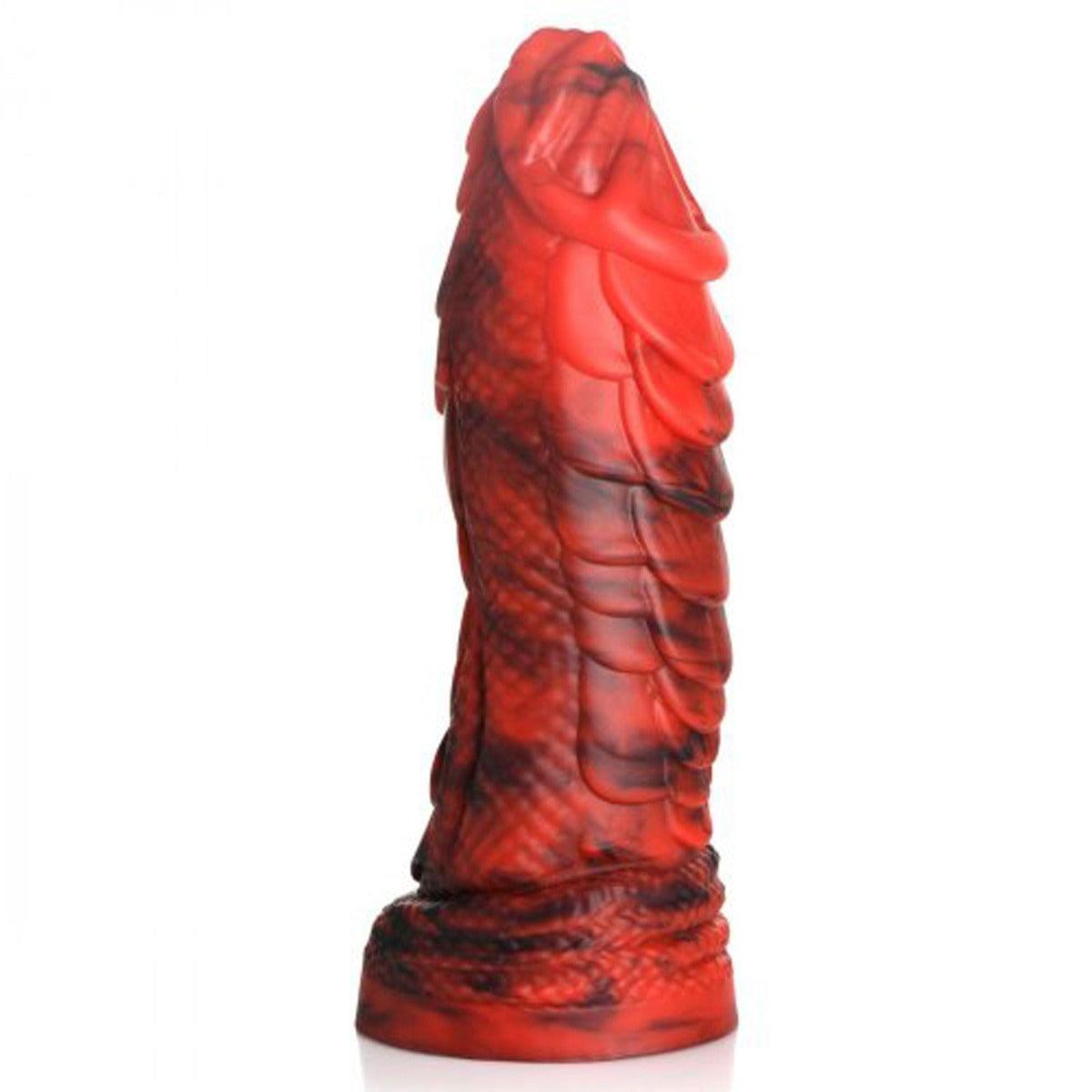 Creature Cock Fire Dragon Red Scaly Silicone Dildo