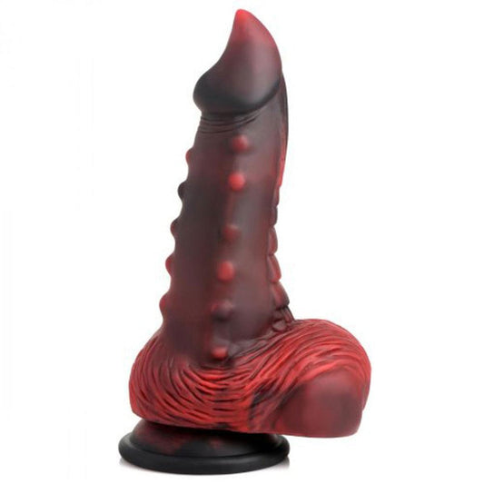 Creature Cocks Lava Demon Thick Nubbed Red and Black Silicone Dildo