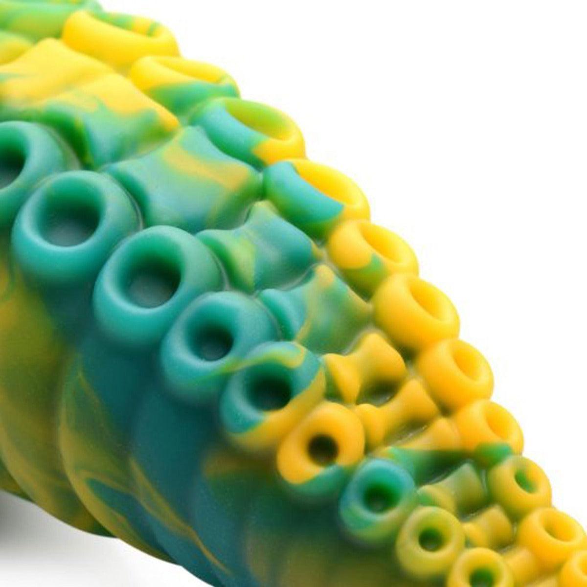 Creature Cocks Monstropus Tentacled Marble Green and Yellow Monster Silicone Dildo