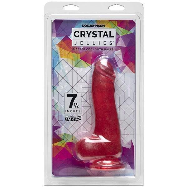 Crystal Jellies Master Cock with Balls Pink 7.5in
