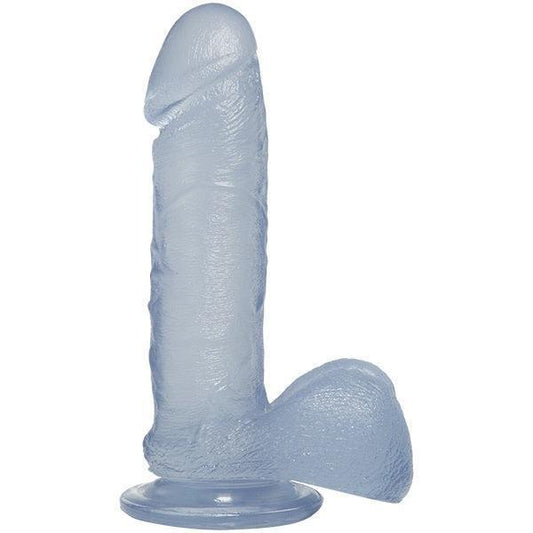 Crystal Jellies Realistic Cock with Balls Clear 7in