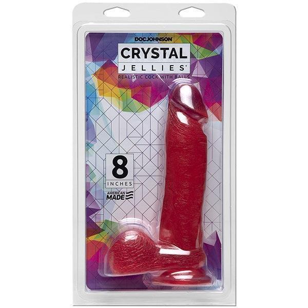 Crystal Jellies Realistic Cock with Balls Pink 8in