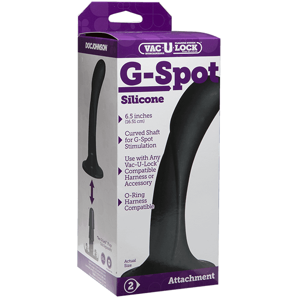 Doc Johnson Vac-U-Lock G-Spot Silicone Dildo Black (6.5)