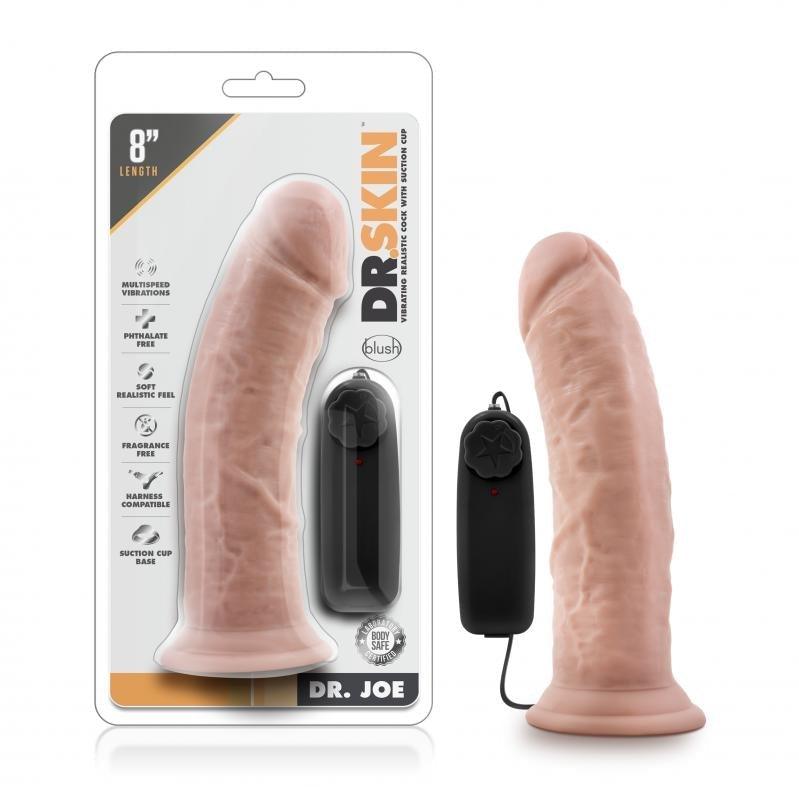 Dr. Skin - Dr. Joe Vibrator With Suction Cup 8'' - Vanilla