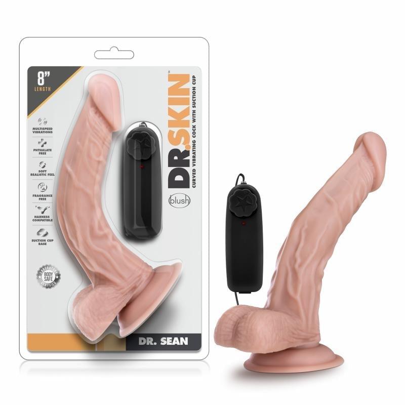 Dr. Skin - Dr. Sean Vibrator With Suction Cup 8'' - Vanilla
