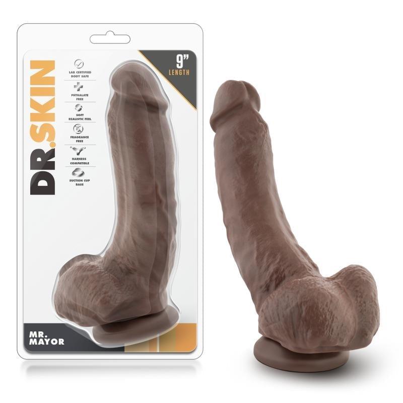 Dr. Skin - Mr. Mayor Dildo With Suction Cup 9'' - Chocolate