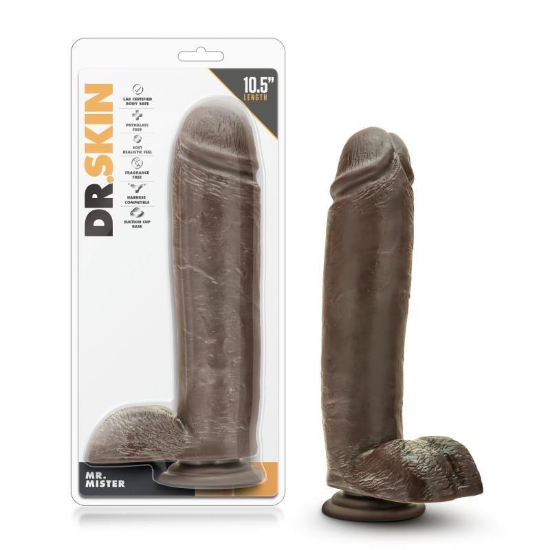 Dr. Skin - Mr. Mister Dildo With Suction Cup 10.5'' - Chocolate