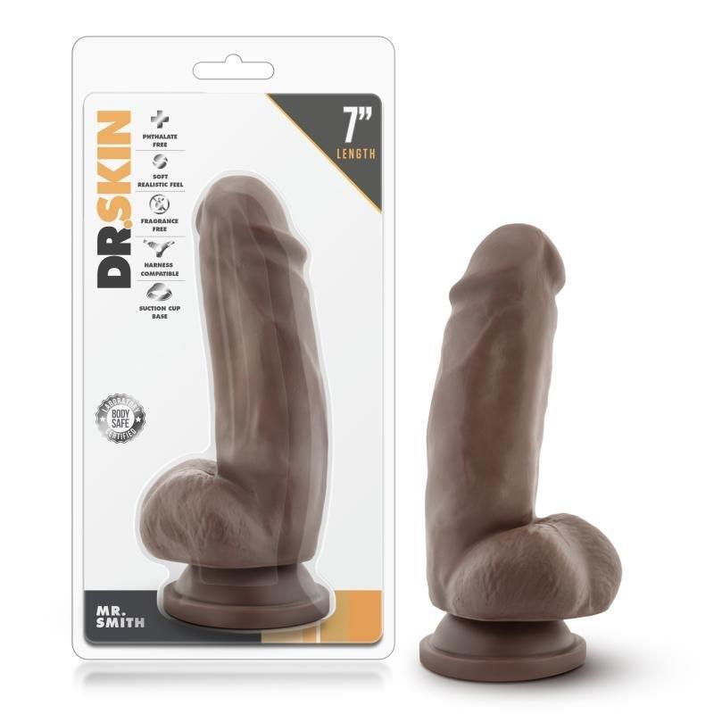 Dr. Skin - Mr. Smith Dildo with Suction Cup 7'' - Chocolate