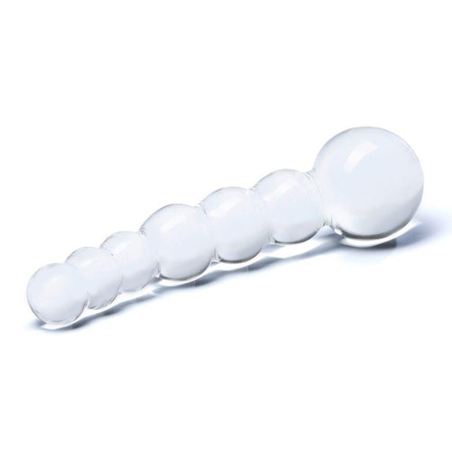 Glas Curved Glass Beaded Dildo Clear (5)
