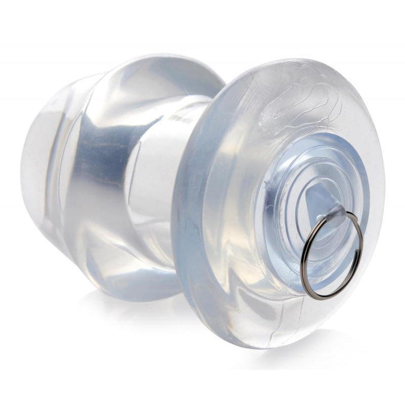 Hollow Transparent Anal Plug With Stopper - Large