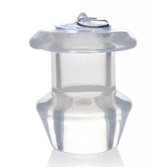 Hollow Transparent Anal Plug With Stopper - Large
