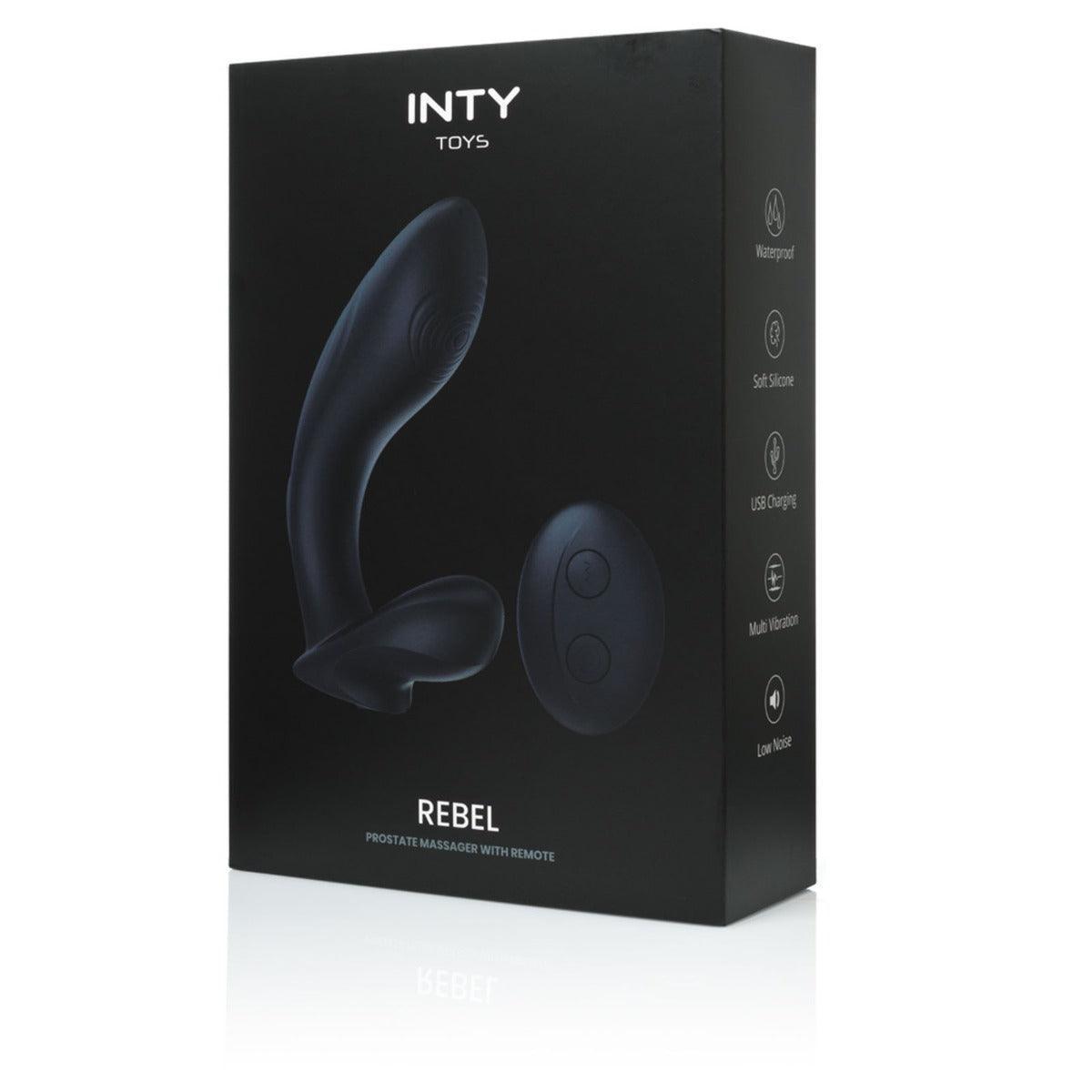 INTY Toys - Rebel Prostate Massager Vibrator with Remote Black