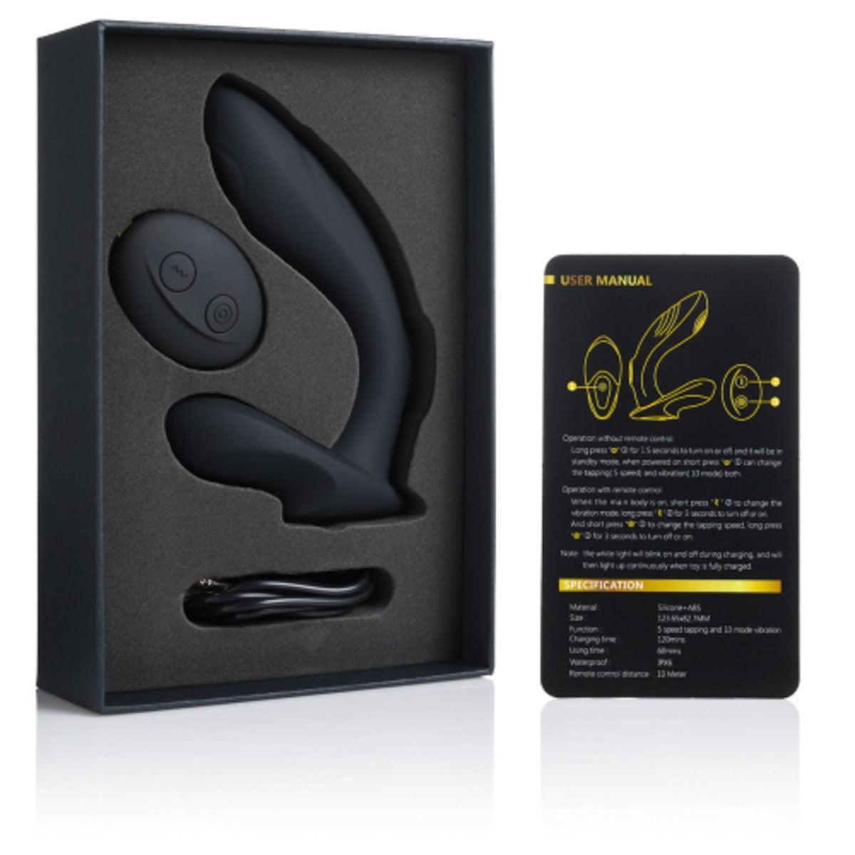 INTY Toys - Rebel Prostate Massager Vibrator with Remote Black