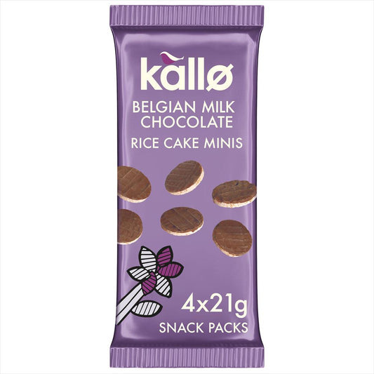 Kallo Mini Milk Choco Rice Cakes 84g (4x21g)