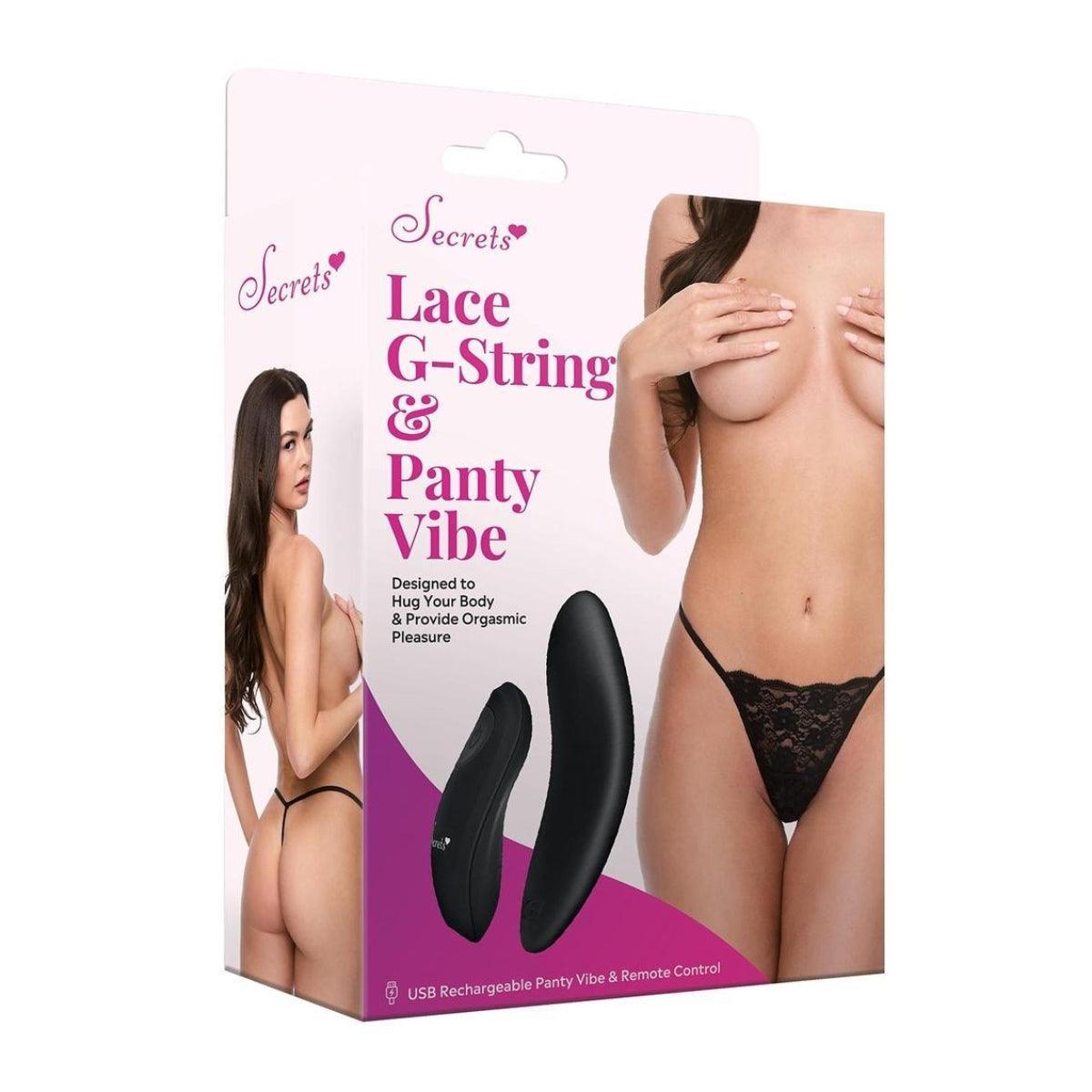LACE PANTY & RECHARGEABLE REMOTE CONTROL PANTY VIBE-BLACK A