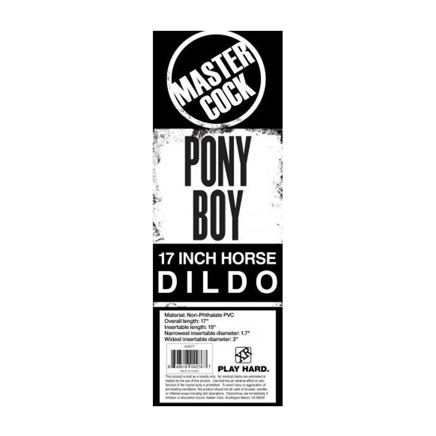 Master Cock Pony Boy Horse Dildo Black 17”