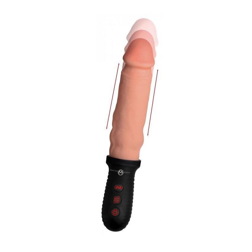 Master Series 8X Auto Pounder Vibrating and Thrusting Dildo With Handle Light
