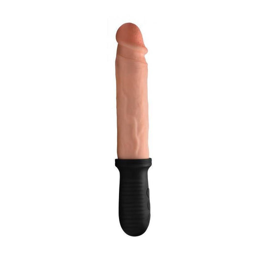 Master Series 8X Auto Pounder Vibrating and Thrusting Dildo With Handle Light