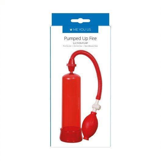 Me You Us Pumped Up Fire Penis Pump Red