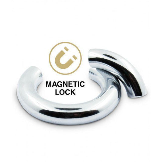 Mr Cock Luxury Line Steel Cockring Magnetic Lock Silver 45mm