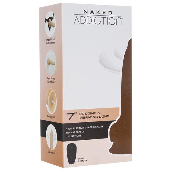 Naked Addiction - Rotating & Vibrating Dong with Remote 7.5 Inch Vanilla