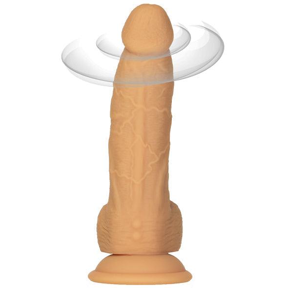 Naked Addiction - Rotating & Vibrating Dong with Remote Caramel 20 cm