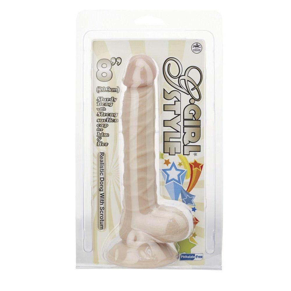 Nanma Realistic Dong With Suction Base Flesh 8in