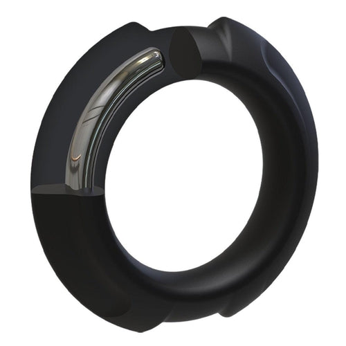 OptiMALE - FlexiSteel - Silicone Metal Core Cock Ring - 43mm - Black