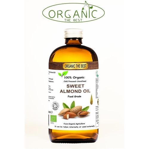 Organic Sweet Almond Oil 240 ML Cold Pressed Unrefined Certified