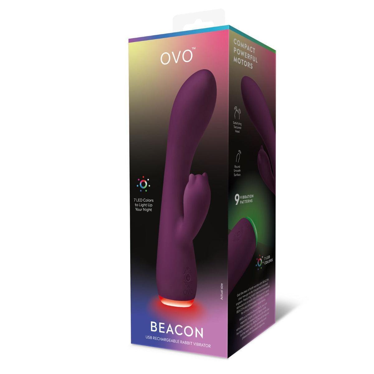 Ovo Beacon Rabbit Dual Stim Vibrator Purple