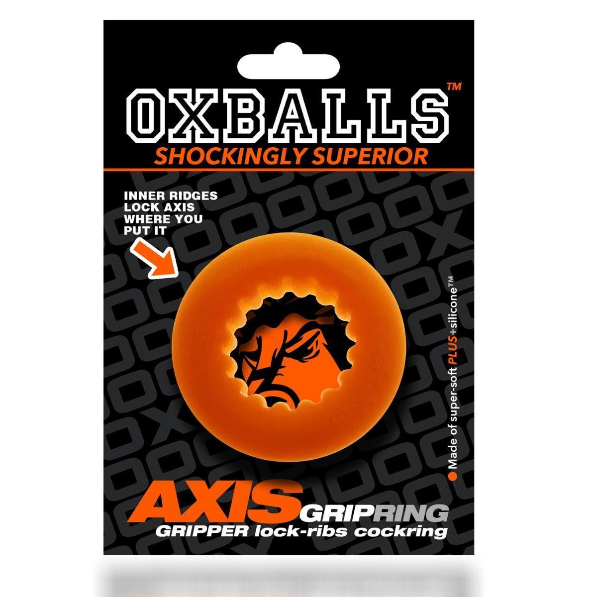 Oxballs Axis Rib Griphold Cockring in Orange Ice