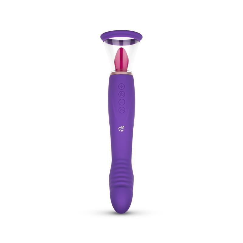 Pleasure Pump With G-Spot Vibrator - Purple