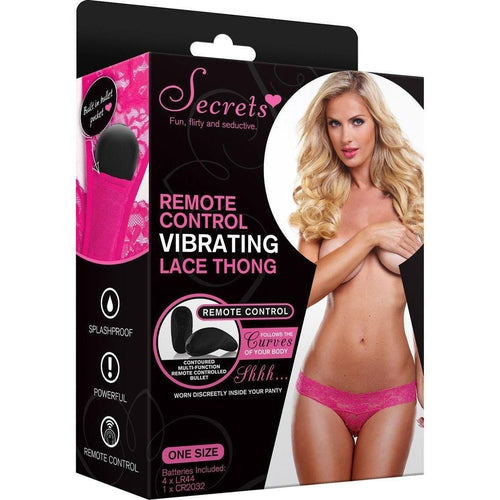 Secret Vibrating Panties Remote Controlled Lace Thong Pink
