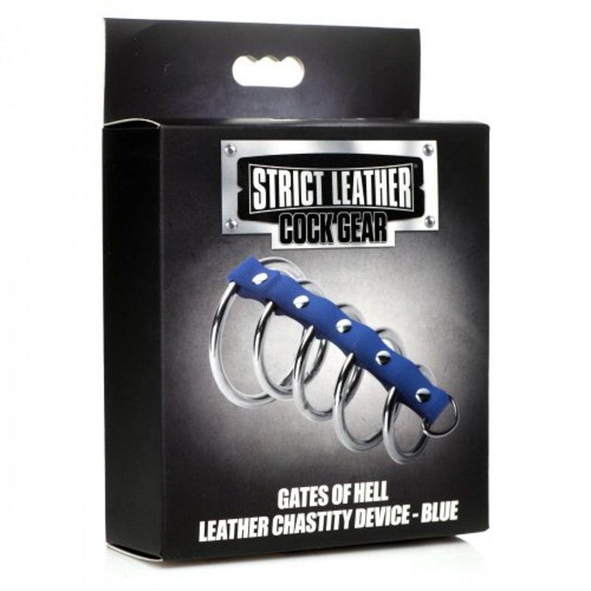Strict Leather Cock Gear Leather and Steel Gates of Hell Blue