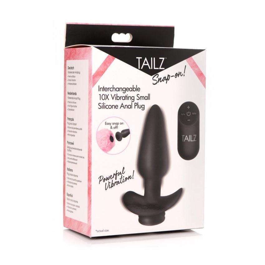 Tailz Interchangeable 10X Vibrating Small Silicone Anal Plug With Remote
