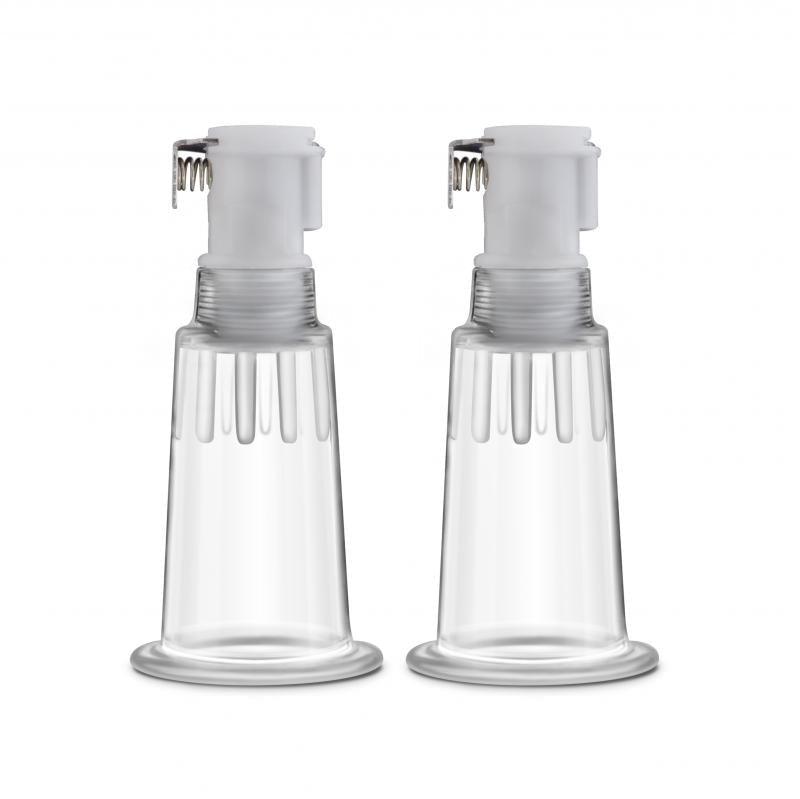 Temptasia - Nipple Pumping Cylinders - Set of 2 (0.75 Inch Diameter) - Clear