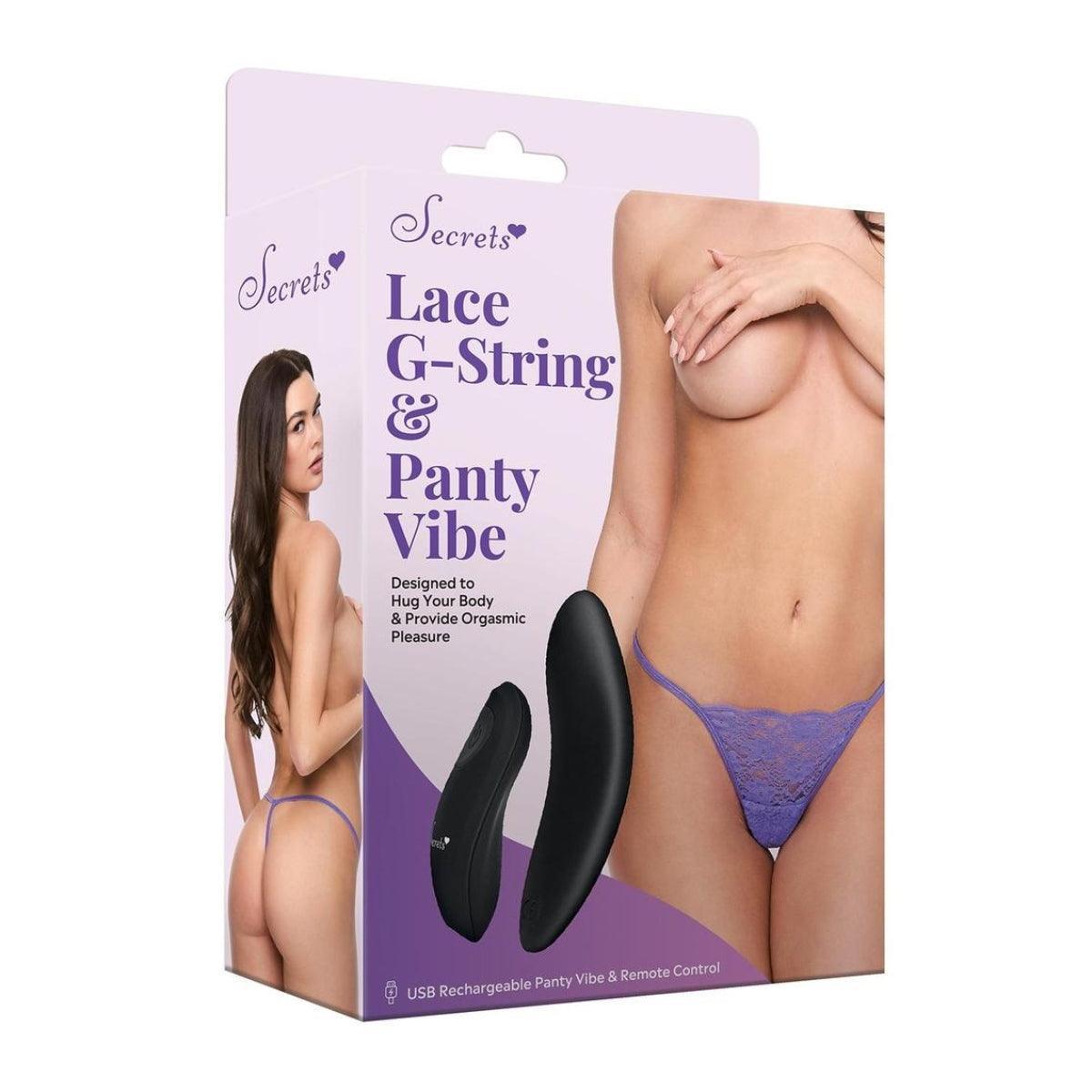 Vibrating Panties Lace Panty & Rechargeable Remote Control Panty Vibe Purple